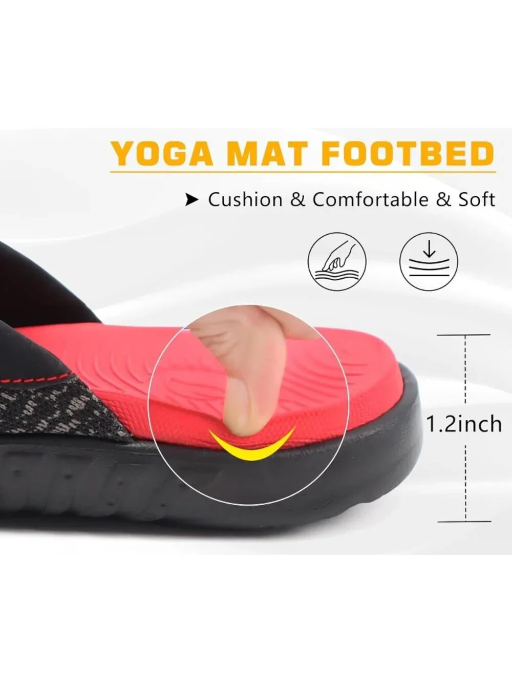 Men Black Red Flip Flop Open Toe Athletic Straps Orthotic  display picture 3
